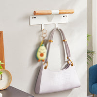 Wall-Mounted Coat Rack Shelf Minimalist Wood Wooden Bar Rack Smooth Finish Entryway Wall Organizer for Hallway, Bedroom