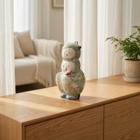 Ceramic Dinosaur Sculpture Abstract Dinosaur Figurine Textured Ceramic Monster Figurine for Shelf, Living Room, Entryway