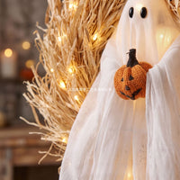 Halloween Ghost Pumpkin Wreath LED Decoration for Party Scene