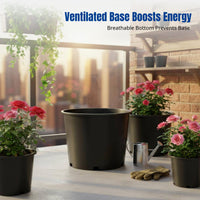 Thickened Large Gallon Flowerpot, Breathable Drainage, Balcony Garden, Black