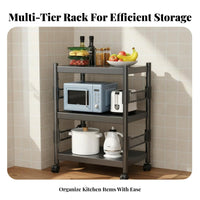 Large Capacity Movable Kitchen Storage Rack Multifunctional Floor Standing Microwave Stand Space Saving Microwave Oven Stand Heavy Duty for Homeowners, Apartment Dwellers, Office Workers, Pantry, Dining Room, Garage, Bathroom
