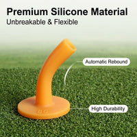 Silicone Tees Unbreakable, Low Friction Sporting Tees for Driving Range Practice, Stable Base Rubber Base Design