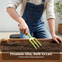 Gardening Tool Set Rust Resistant Aluminum Garden Tools Ergonomic Handle Hand Trowel and Rake Set for Gardeners, Beginners, Planting, Yard Work
