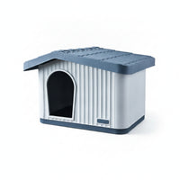 Sloped Roof Rain-Resistant Cat House Ribbed Panel Outdoor Cat House Easy to Clean
