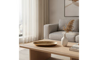 Elliptical Tray Flat Tray with Gold Finish for Coffee Table