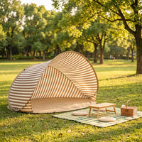 Portable Foldable Beach Tent Open-Front Beach Tent with Floor Lightweight Sun Shelter Quick Setup for Backyard