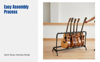 Multi-Guitar Stand, Metal Acoustic Electric Bass Holder, Instrument Display Rack for Studio, Shop