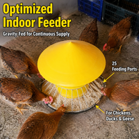 Automatic Chicken Feeder, 60cm Poultry Trough Feeder with 25 Ports, for Hens Chicks Ducks Quail