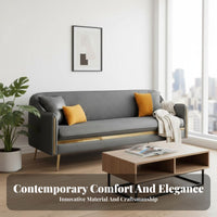 Nordic design & aesthetic Upholstered Settee Modern Design Sofa Easy to Clean Couch firm density Foam for Apartment Dwellers, homeowners, Young Adults, Living Room, Lounge Area, Office, Bedroom
