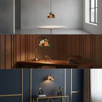 Glass-Style Stained Glass Lampshade Decorative Lampshade Eternal Light Shade for Table Lamps