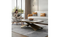Liftheight-Adjustable Table Table Fully Assembled Coffee Table with Slab Top Low-Profile Furniture for Living Room, Small Apartment