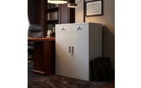 Metal Office Cabinet Double Door Lockable Storage Cabinet Low Profile