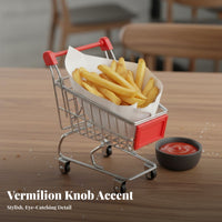 Mini Shopping Cart Food Holder Creative Design French Fry Serving Trolley Decorative French Fry Serving Basket for Hotels, Parties, Home Entertaining