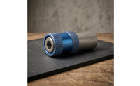 Blue Anodized Drill to Screwdriver Adapter Knurled Grip Male Thread to Hex Shank Adapter Metal Threaded Connector Compact