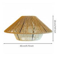 Retro Design Woven Paper Rope Lampshade Handwoven Woven Lamp Shade Natural Look Japanese Design Suspended Shade Nature Inspired for Cafe, Restaurant