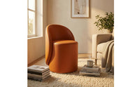 Cushioned Upholstered Vanity Stool Rounded Low-Back Vanity Chair Compact Upholstered Makeup Chair Minimalist for Bedroom, Closet Area