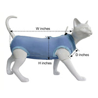 Cat Recovery Suit with Ties, Super Elastic Modal Neuter Suit, Thin Spay Suit and Anti-Lick Shirt, Comfortable Kitten Post Surgery Wound Care