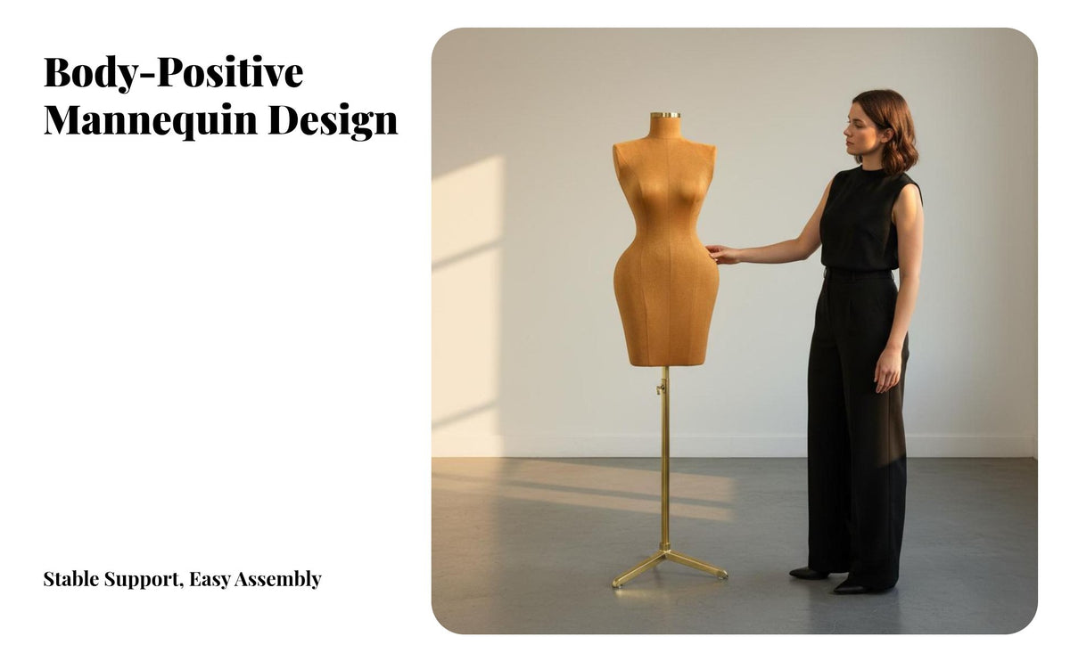 Stable Base Curvy Body Dress Form Easy Assembly Half Body Mannequin with Stand Long-Lasting Construction Female Mannequin Torso Velvet Material Covered for Online Sellers, Fashion Designers, Window Displays, Retail Shop S, Photography Studios, Home Decor