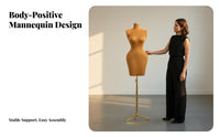 Stable Base Curvy Body Dress Form Easy Assembly Half Body Mannequin with Stand Long-Lasting Construction Female Mannequin Torso Velvet Material Covered for Online Sellers, Fashion Designers, Window Displays, Retail Shop S, Photography Studios, Home Decor
