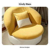 Removable and Washable Cover Upholstered Round Armchair Modern Design Upholstered Contoured Seat Comfortable Cushion Lounge Chair Breathable Upholstery for Adults, Students, Homeowners, Bedroom, Study Room, Reading Nook, Home Detachice