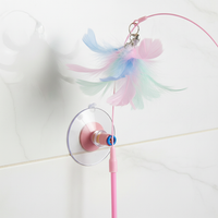 Interactive Suction Cup Cat Toy with Feather and Bell for Kitten Self-Play
