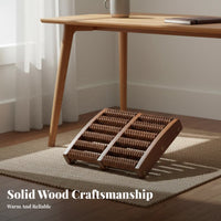 Solid Wood Foot Ergonomic Curved Design Wooden Foot Roller Reflexology Tool for Home, Under Desk