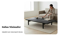 Minimalist Design Square Block-Leg Low Table Wabi-Sabi design Living Room Furniture Nordic Aesthetic Natural Wood Look for Interior Designers, Homeowners, Families, Lounge, Reception Area, Home Office
