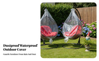 Outdoor Hanging Basket Cover Waterproof Egg Chair Dust Cover Dustproof for Homeowners, Adults, Balcony, Backyard, Storage