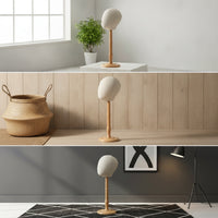 textileCovered Mannequin Head with Wooden Stand Freestanding Mannequin Head Stand Stable Sturdy for Stylists, Retail Counters
