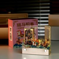 Unique Gift Iconic Fortification Tear-Remove Notepad Decorative Ornament 3D Papercraft Calendar Dustproof Acrylic Box for Adults, Home