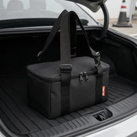 Rectangular Car Stop Device Bag Black Zippered Storage Bag Soft-Sided Lightweight