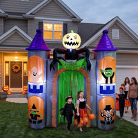 Haunted Castle Arch Easy to Inflate Inflatable Arch with Lights Walk-Through Prop Sturdy Inflatable Castle Medieval