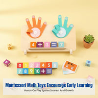 Finger Counting Math Toy, Montessori Early Education, Wooden, For Young Children, Double-Sided, Colorful, Gift Box