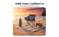 Foldable Moon Chair Thickened textile Portable Seating Easy Storage Outdoor Gear High Load Capacity for Picnickers, Fishermen, Fishing, on-the-Portable-to, Hiking, rearyard