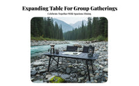 IGT Compatible customizable Camp Desk Foldable space-saving Camp Table Multi-Functional Camping Furniture aesthetic for al fresco diningkers, Backpackers, Outdoors, Campsite, Tailgating, Backyard