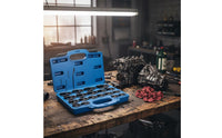 19 Pieces Rust Resistant Fuel Line Wrench Set Metric Sizes Oil Line Wrench Set Portable Storage Case CR-MO Steel for Mechanics, Auto Repair Shop, Garage