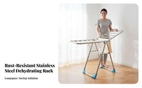 Foldable Clothes Dehydrating Rack Space-Saving Foldable Laundry Stand Installation Foldable Clothes Dryer for Families, Balcony, Apartment