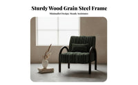 Artful Imperfection & aesthetic Arched support Armchair Minimalist Design Single Sofa Textured Upholstery emphasis Chair Soft padding for Interior Designers, Hotel Owners, Lounge Area, Living Room, perusing alcove, Home Office