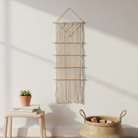 Macrame Hair Clip Holder Handcrafted Boho Wall Tapestry Organizer Handmade Hanging Hair Clip Organizer for Playroom