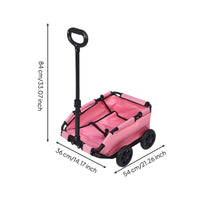 Lightweight Pet Transport Cart Portable Foldable Pet Trolley 4-Wheel Dog Wagon for Travel