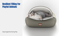 Enclosed Pet Den Removable and Cleanable Adaptable Cave Bed Exceptionally Warm 2-in-1 Design for Living Room, Bedroom
