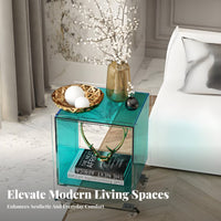 Modern Design Transparent C-Table Built-in Storage Nightstand Minimalist aesthetic Household Furniture Space-Saving for Apartment Dwellers, Interior Designers, Homeowners, Living Room, Bay opening Area, Small Spaces, Entryway