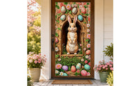 Easter Door Cover Vibrant Colors Joyful Easter Door Sign Large Size for Outdoor