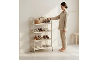 4-Tier Shoe Rack Space-Saving Design Freestanding Shoe Shelf for Entryway, Closet, Dorm Room