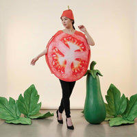 Printed Tomato Slice Costume 1Piece Tomato Slice Costume Polyester for Adults