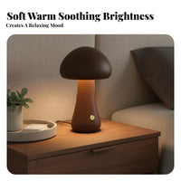 Adjustable Brightness Wooden Toadstool Lamp Stepless Dimming Toadstool Lamp Portable for Children, Babies, Bedroom, Living Room, Nursery