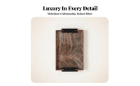 Walnut-Framed Tray Shallow decorative Tray Easy to Clean Accessory
