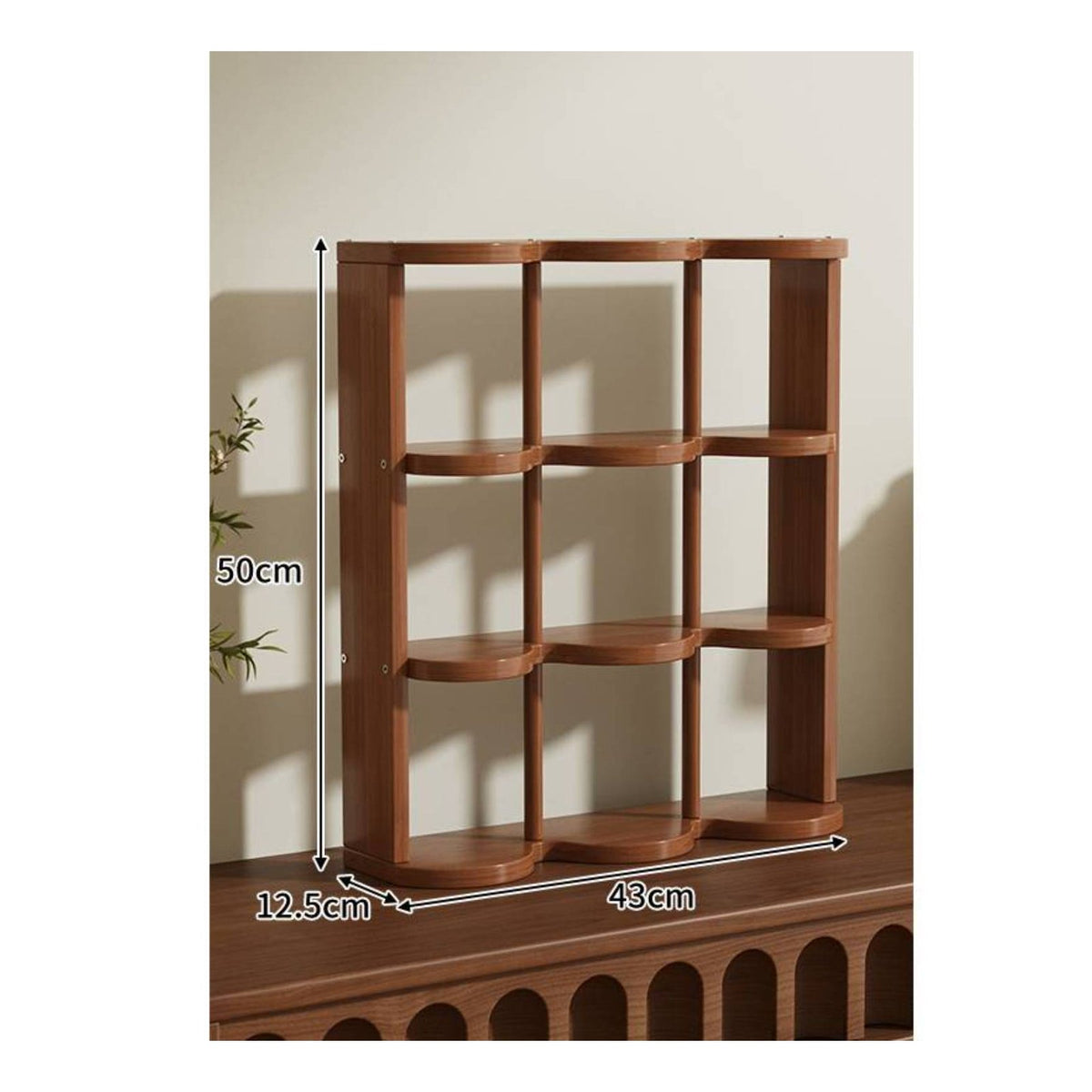 9-Slot Cup Rack Wooden Desktop Mug Organizer Sturdy for Desk