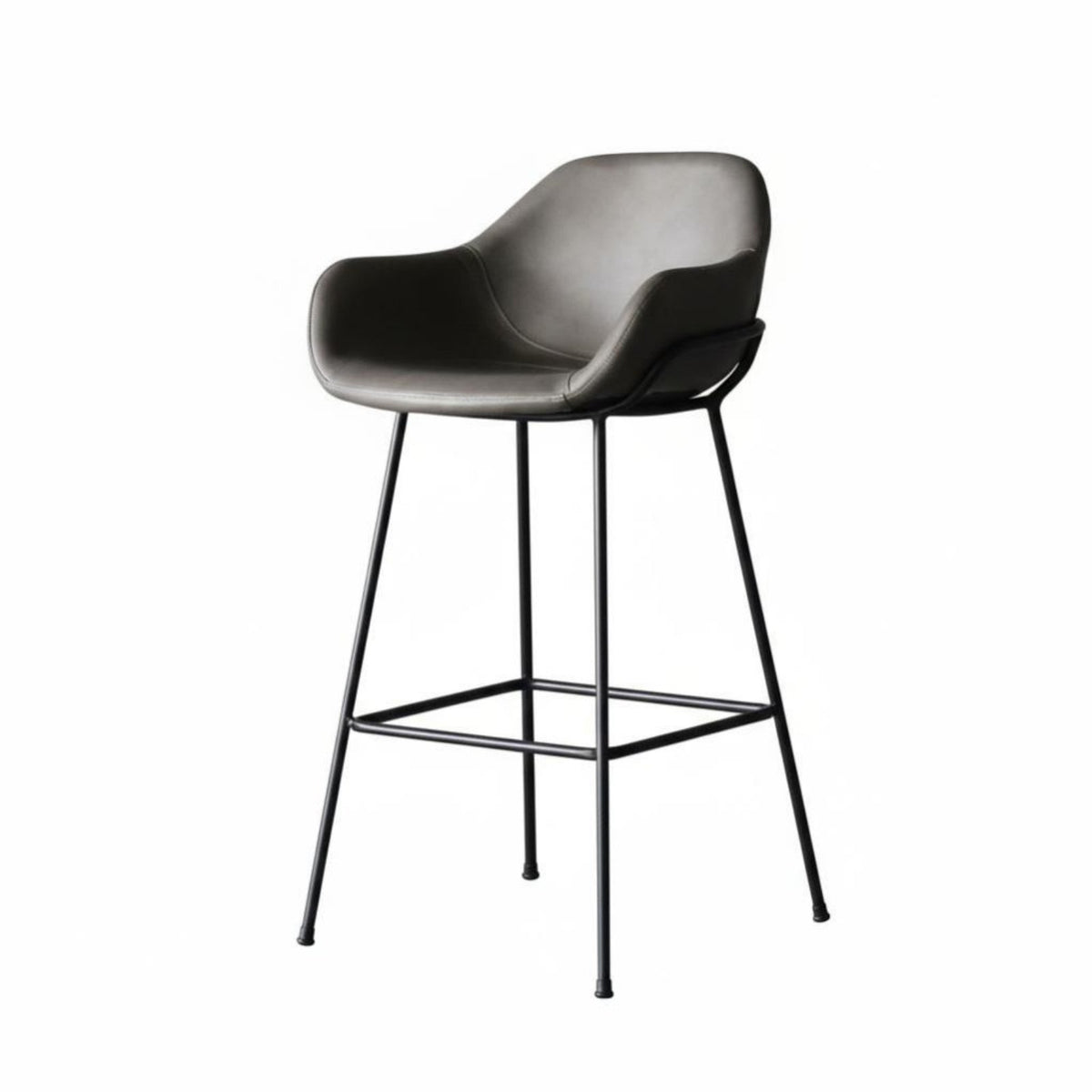 Retro Design Upholstered Metal Frame Stool factory design Bar Chair Nordic Inspired Seating Furniture Soft Padded Seat for Homeowners, Restaurant Owners, Adults, Cafe, Kitchen, Bistro, Lounge