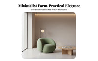 Modern Design Rounded Tub Armchair Soft Upholstery Accent Chair Luxuriously Cushioned Cushioning Lounge Seat Curved Outline for Business Owners, Interior Designers, Reception Area, Boutique, Living Room, Home Not on Ice